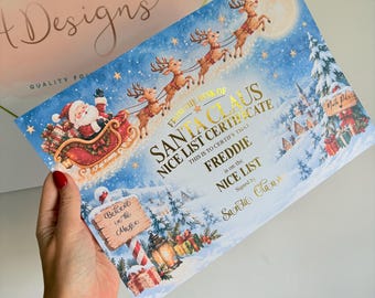 Personalised foil good list certificate from Santa Christmas gift