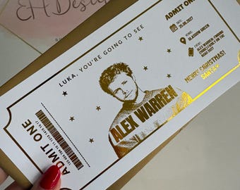 Personalised Alex Warren Finding (More) Family on the Road 2027 Tour Foil Ticket, Concert Gift, Alex Warren Fan Keepsake