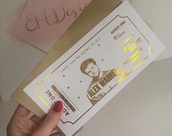 Personalised Alex Warren Finding (More) Family on the Road 2027 Tour Foil Ticket, Concert Gift, Alex Warren Fan Keepsake
