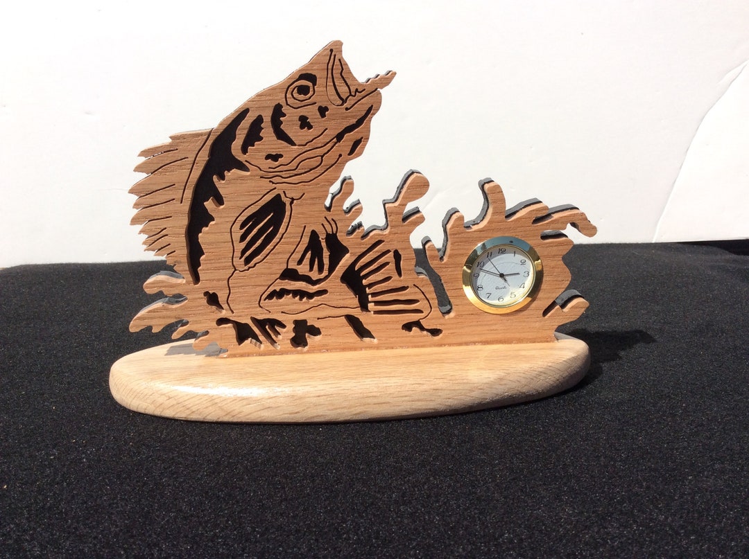 Wooden Oak Fish Clock Etsy