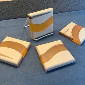 Tangerine Epoxy Maple River Coasters