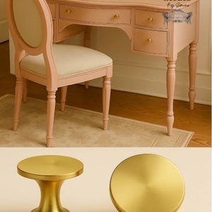 Vintage style gold brass knob set x2