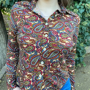 Vintage 70s Retro Paisley Long Sleeve Ellen Tracy