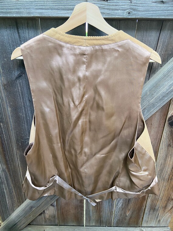 Vintage Corduroy Western Country Wedding 70s Vest - image 2