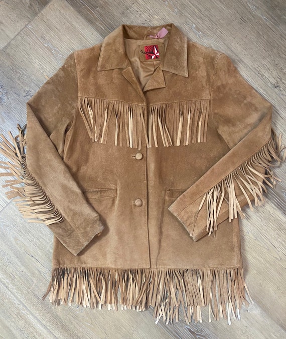 Pioneer Western Fringe Suede Leather Vintage Roy R