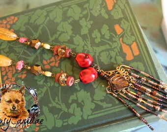 Autumn Necklace / Fall Jewelry / Bohemian Necklace / Nature Jewelry / Hippie Necklace /  Boho Jewelry / Beaded Necklace / Autumnal Hues