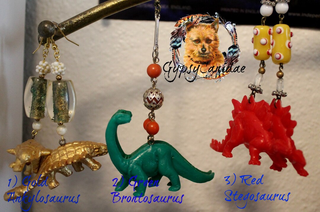 Dinosaur Earrings / Dinosaur Jewelry / Paleontology / Toy Earrings