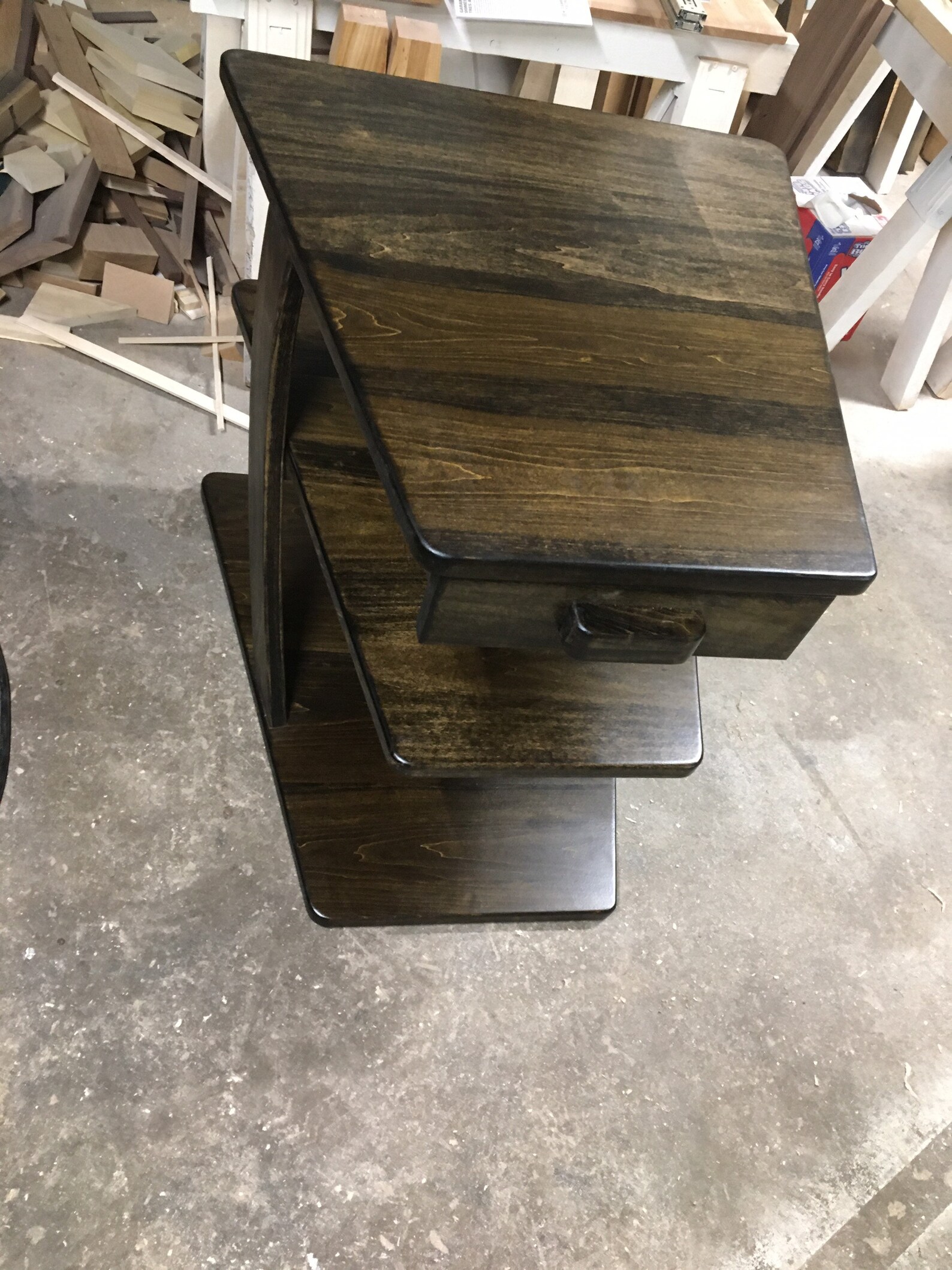 Handcrafted Custom Wedge Shaped End Table. Etsy