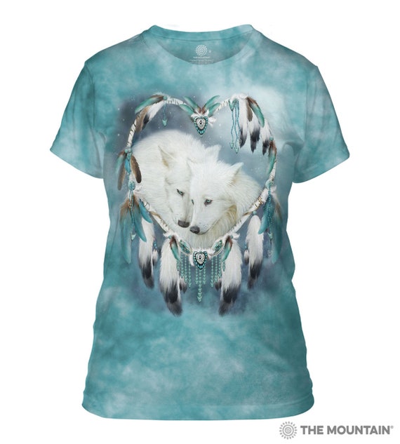The Mountain 100% Cotton Wolf Heart Ladies Printed T-shirt - Etsy
