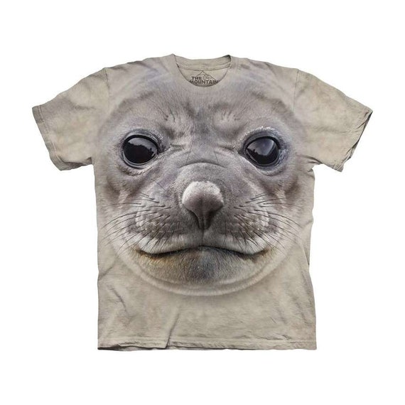 The Mountain 100% Cotton Kid's T-shirt Big Face Seal. - Etsy UK The Mountain 100% Cotton Kid's T-shirt Big Face Seal. - Etsy UK