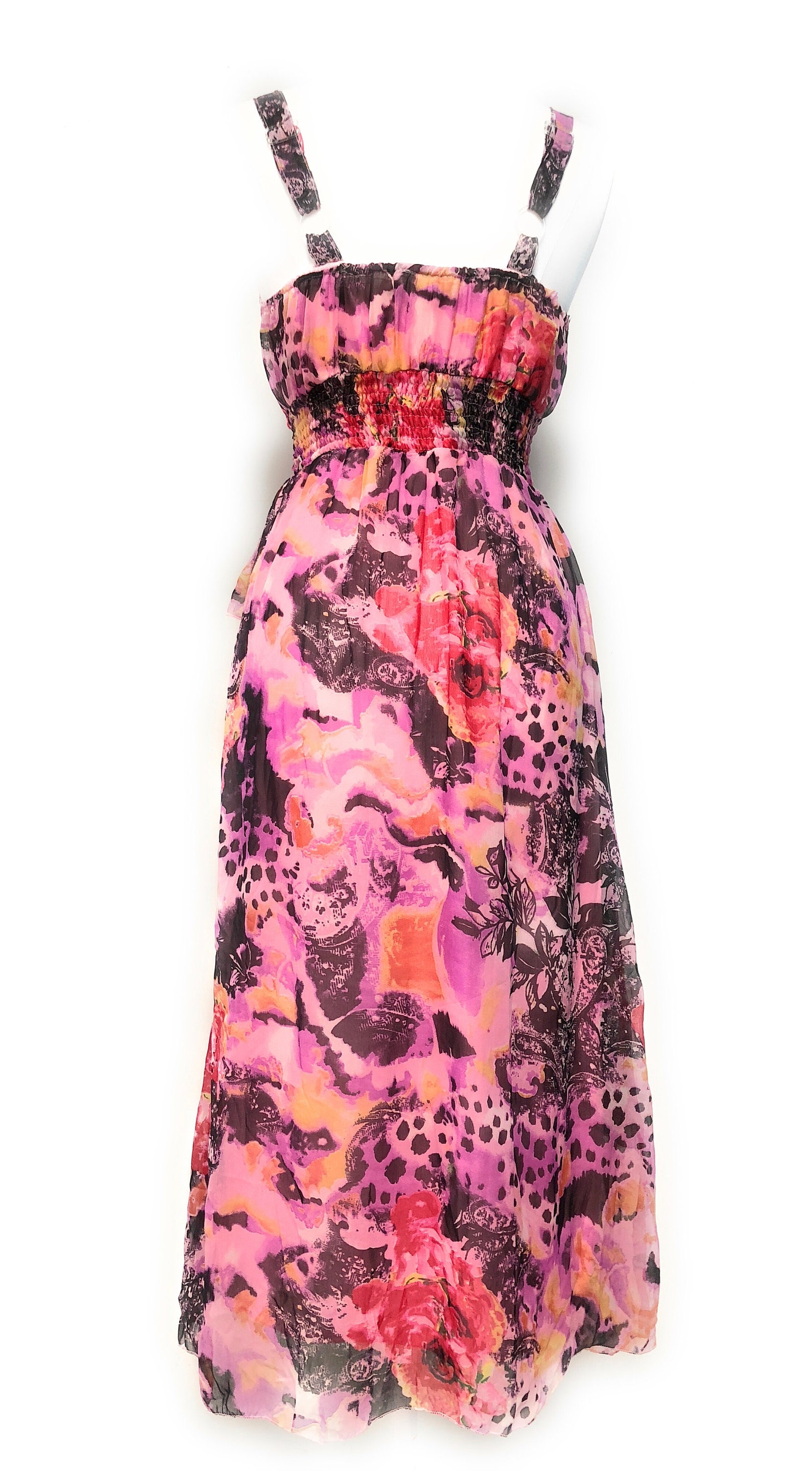 Ladies Smocked Empire Waist Halter Back Tiered Dress Etsy