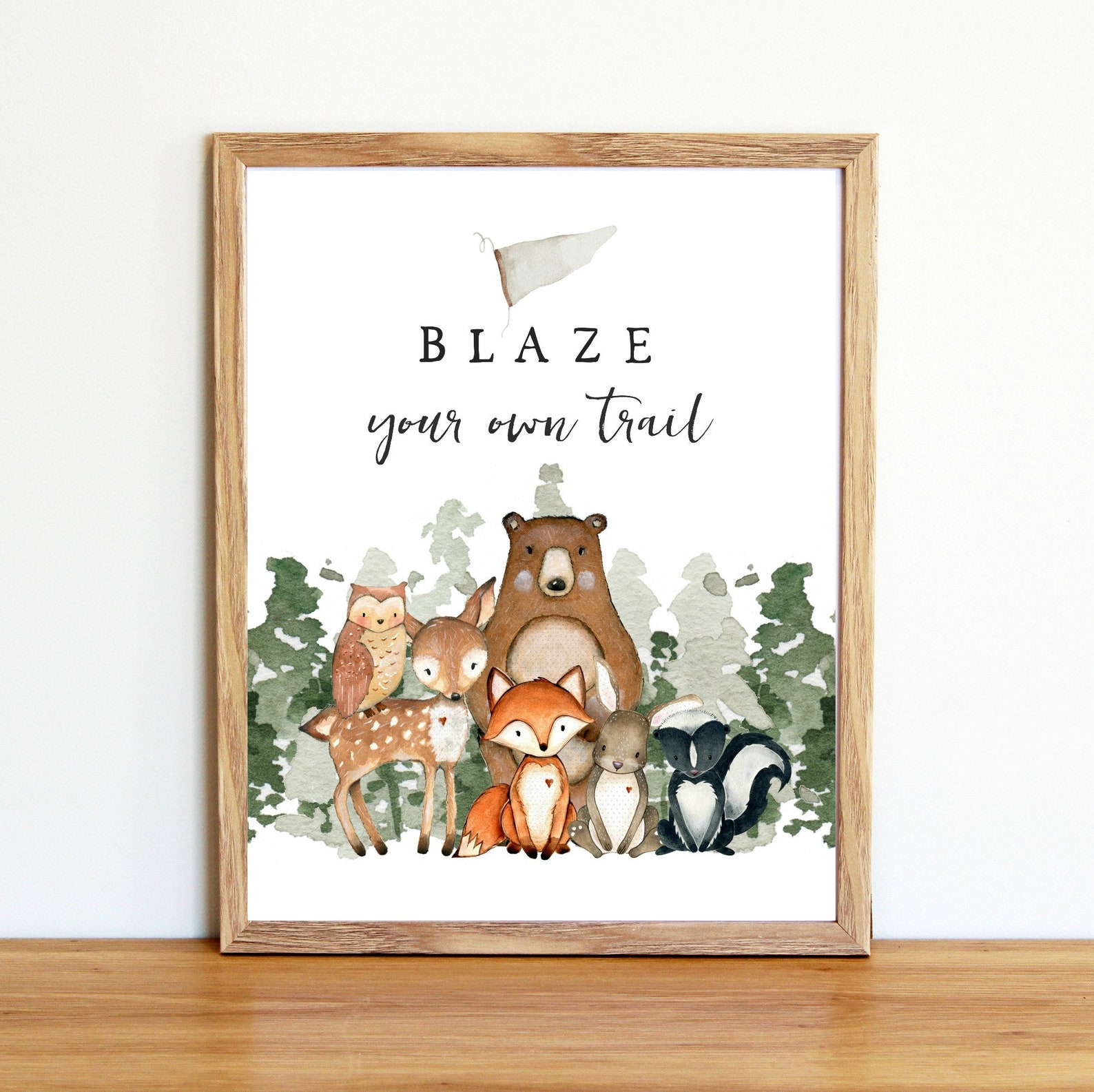 Woodland Nursery Prints Woodland Nursery Decor Tree Art Etsy