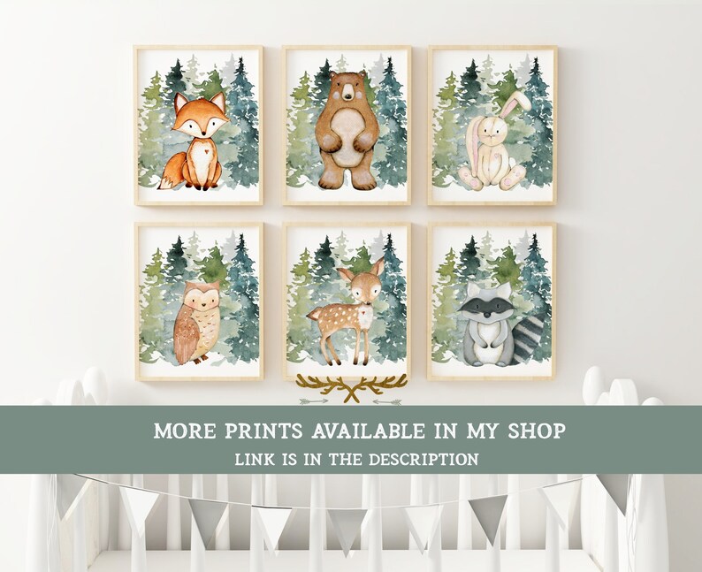 Woodland Nursery Print Woodland Animal Print Boy Nursery Etsy