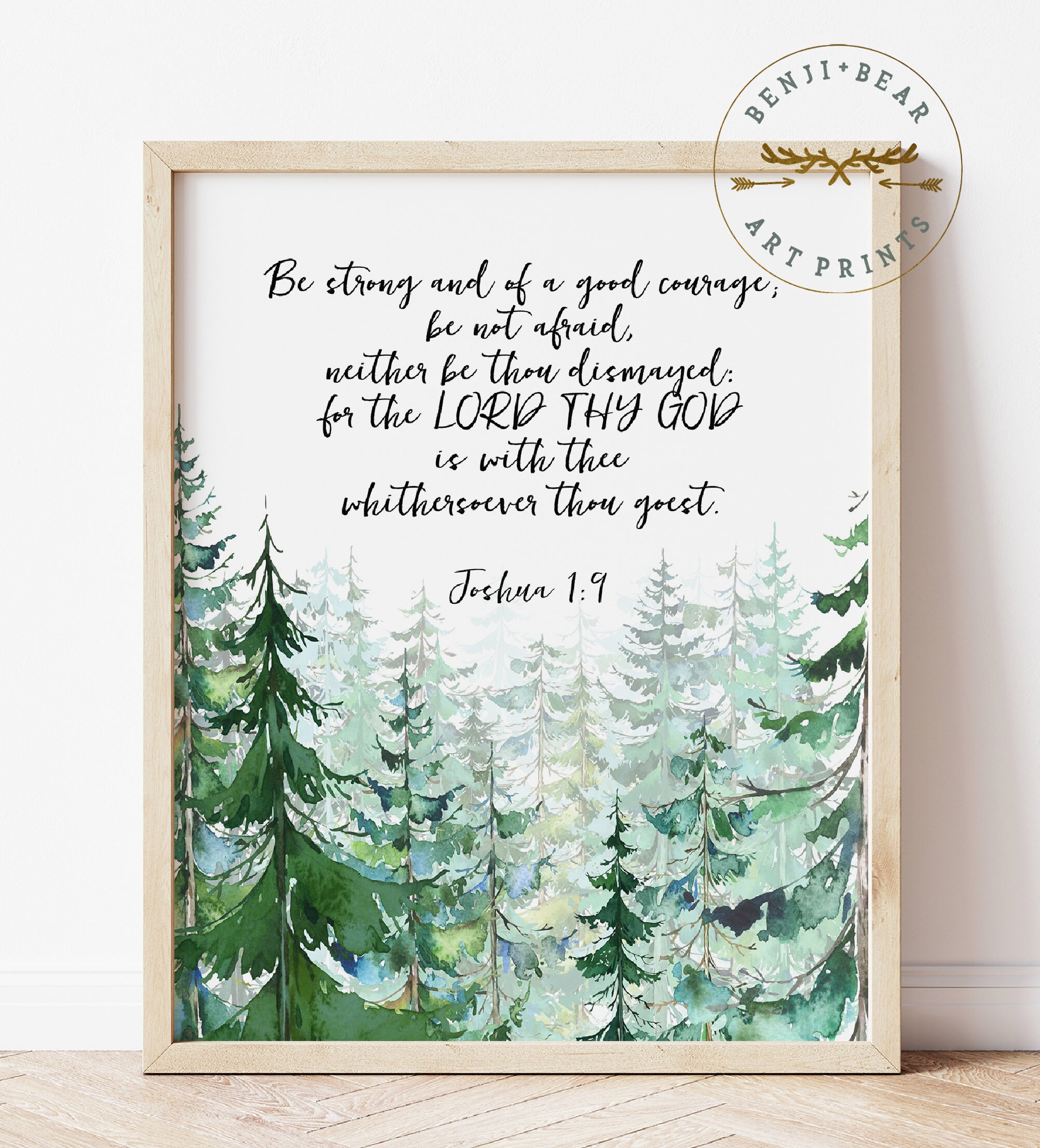 Bible Verse Art Print KJV Joshua 19 Woodland Nursery Etsy