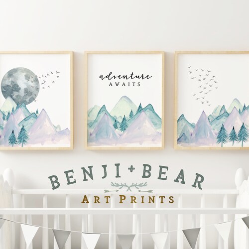 Woodland Nursery Print Nursery Wall Art Nursery Prints Etsy