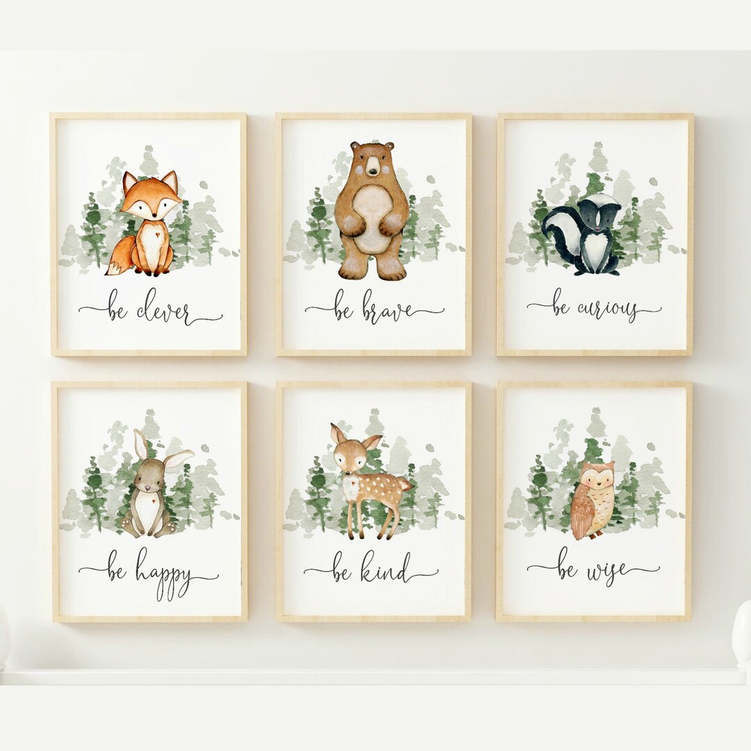 Boy Woodland Nursery Prints Woodland Nursery Decor Boy Wall - Etsy