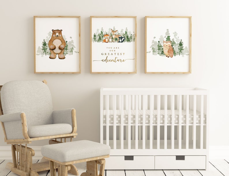 Woodland Nursery Print Woodland Nursery Decor Nursery Decor Etsy
