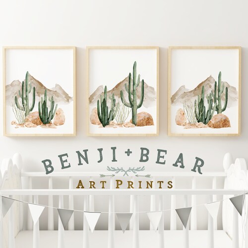 Boho Nursery Prints Cactus Wall Art Cactus Art Print Boho Etsy