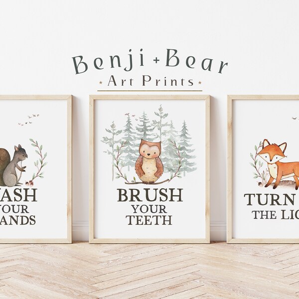 Woodland Bathroom Etsy