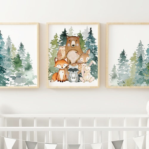 Woodland Nursery Nursery Prints Boy Nursery Print Nursery - Etsy