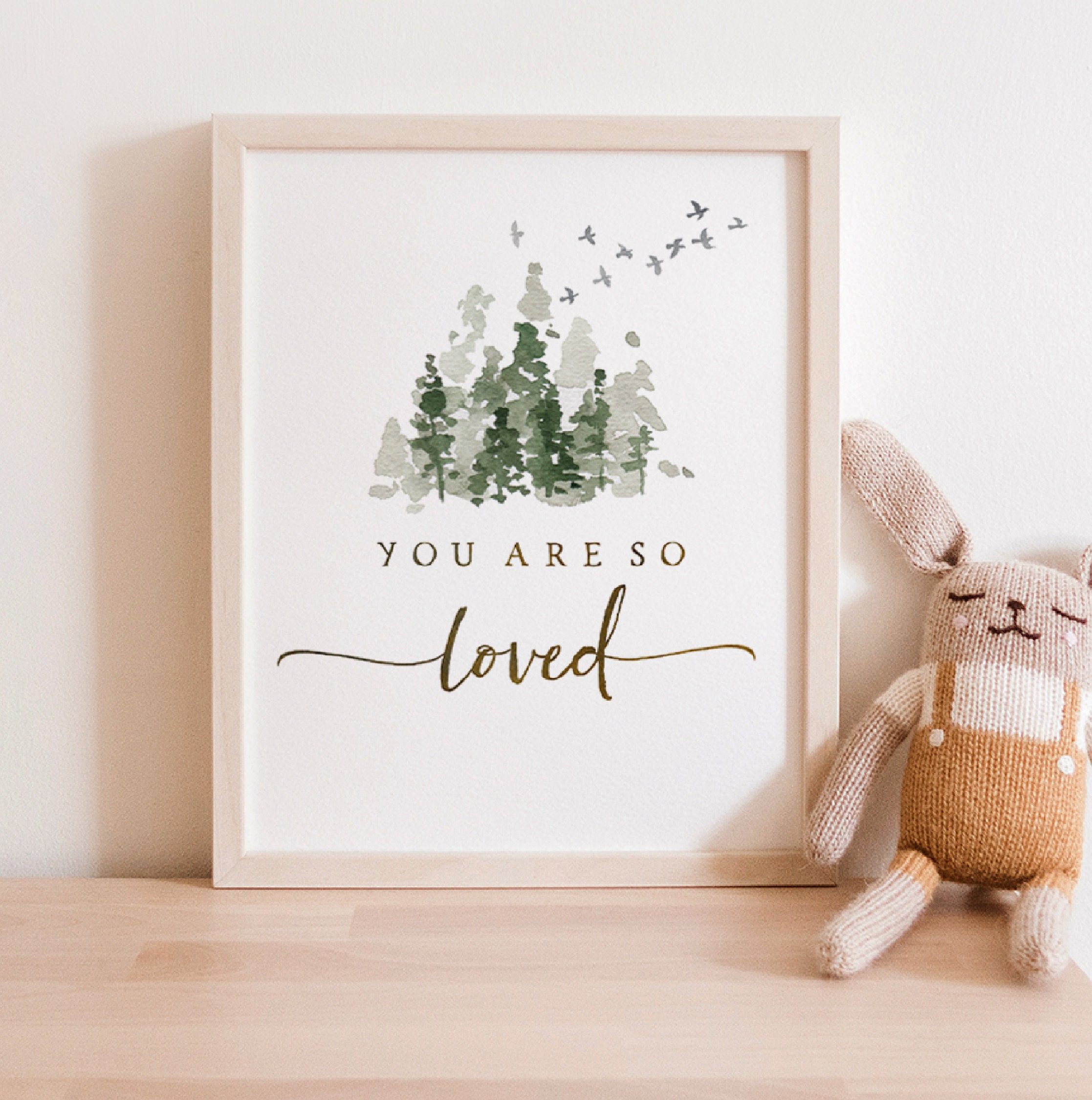 You Are so Loved Art Print Woodland Nursery Decor Woodland Etsy