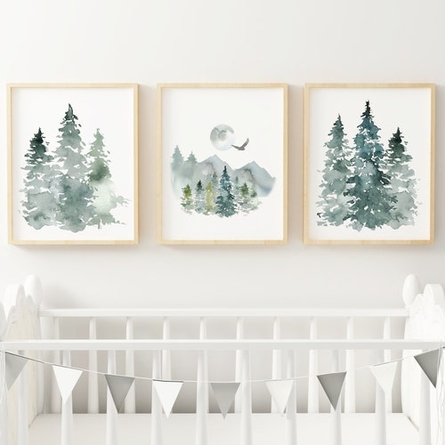 Woodland Nursery Prints Boy Wall Art Nursery Wall Art Etsy