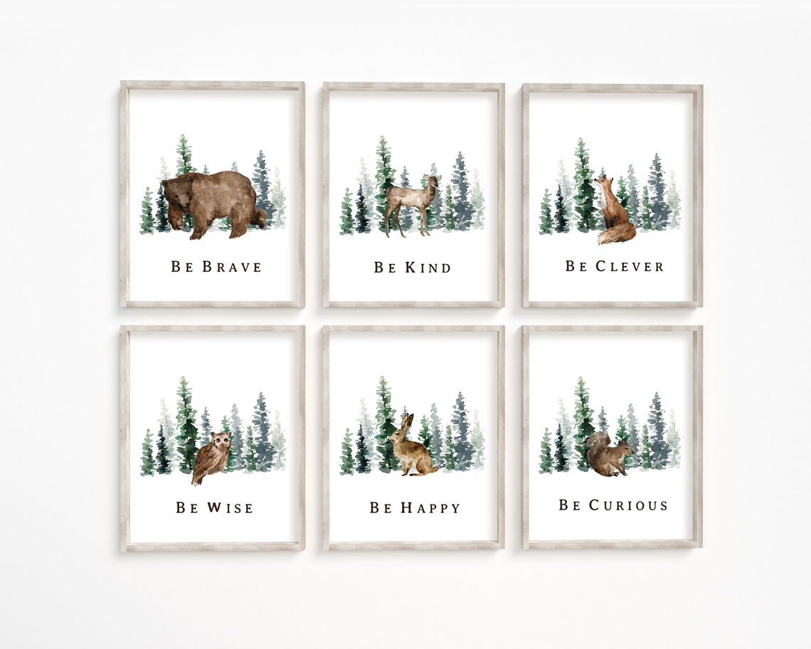 Boy Woodland Nursery Print Woodland Nursery Decor Boy Wall - Etsy