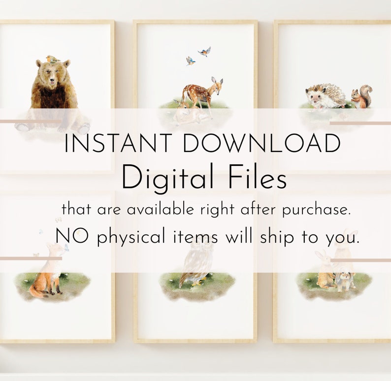 Woodland Nursery Prints Woodland Nursery Decor Vintage Wall Etsy