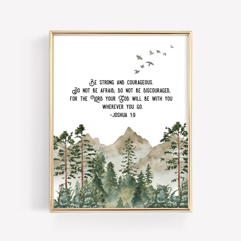 Scripture Wall Art Bible Verse Prints Boy Woodland Nursery Etsy
