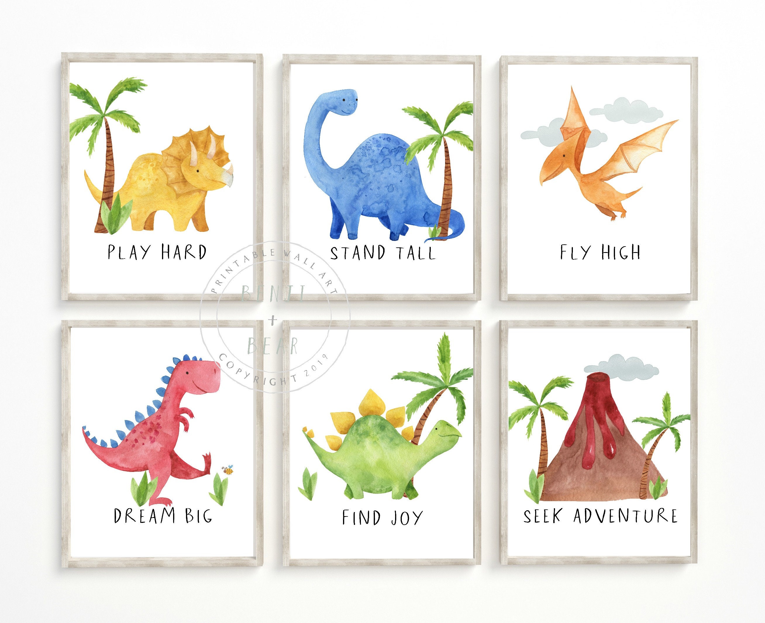 Dinosaur Nursery Prints Dinosaur Nursery Decor Nursery Etsy