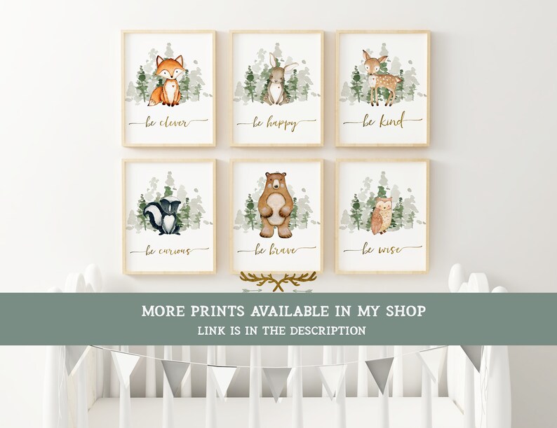Woodland Nursery Print Woodland Nursery Decor Nursery Decor Etsy