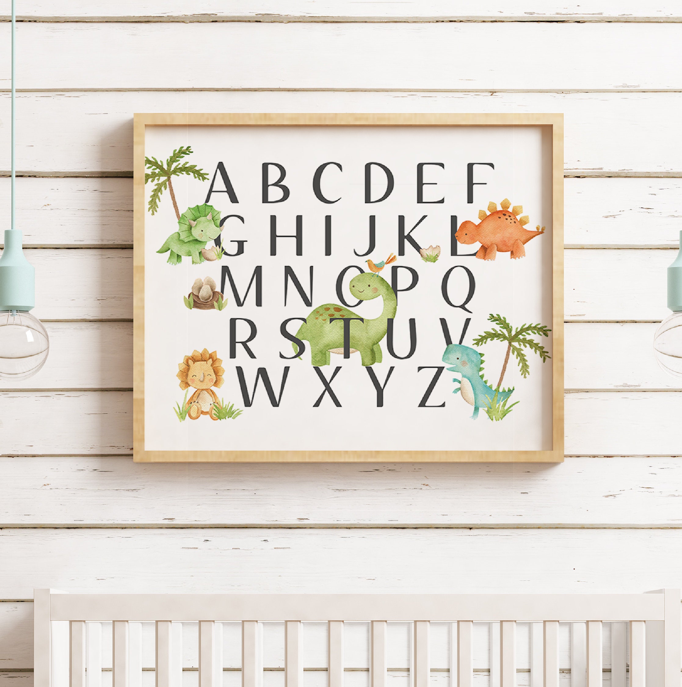 Dinosaur Alphabet Art Print Dinosaur Nursery Print Dinosaur Etsy