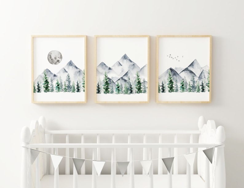 Woodland Nursery Prints Boy Wall Art Nursery Wall Art Etsy