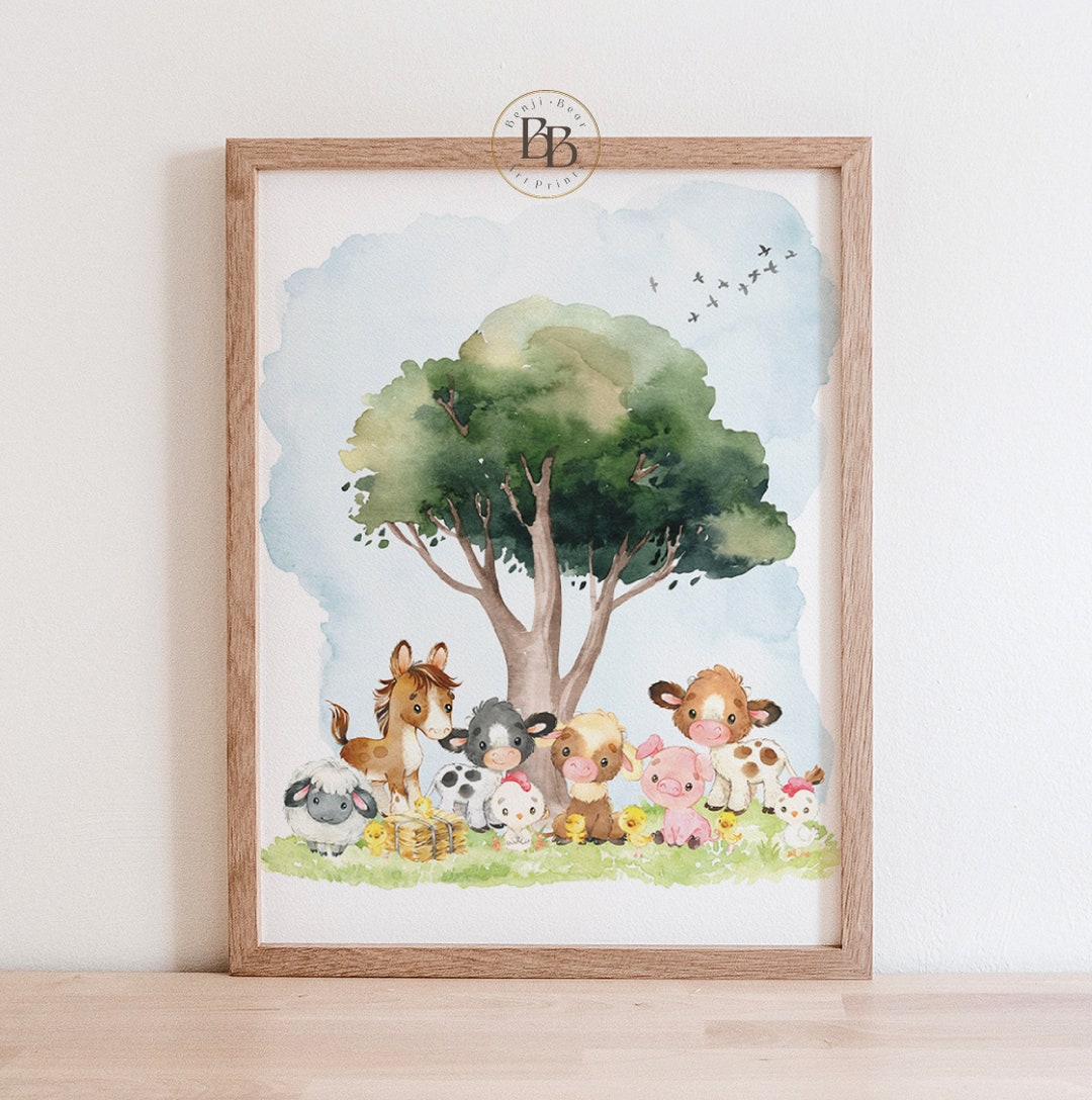 Farm Animal Nursery Art Print Horse Wall Art Farm Art Print Etsy