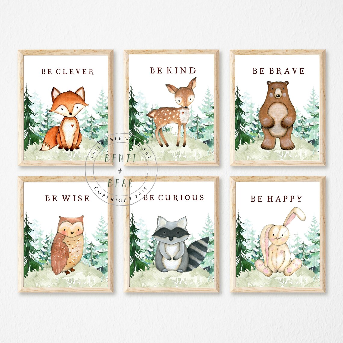 Boy Woodland Nursery Prints Woodland Nursery Decor Boy Wall | Etsy