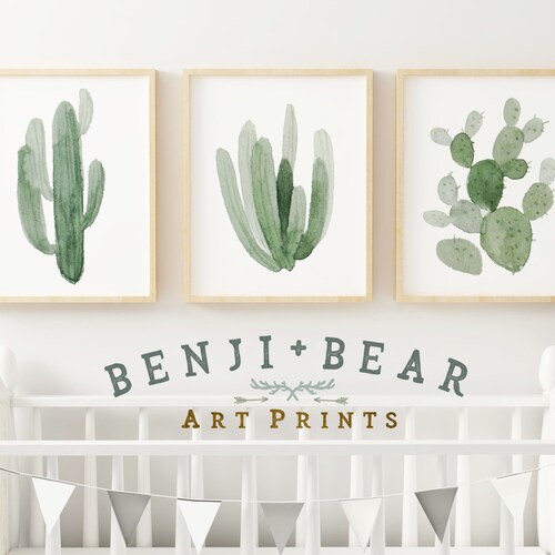 Boho Nursery Prints Cactus Wall Art Cactus Art Print Boho Etsy