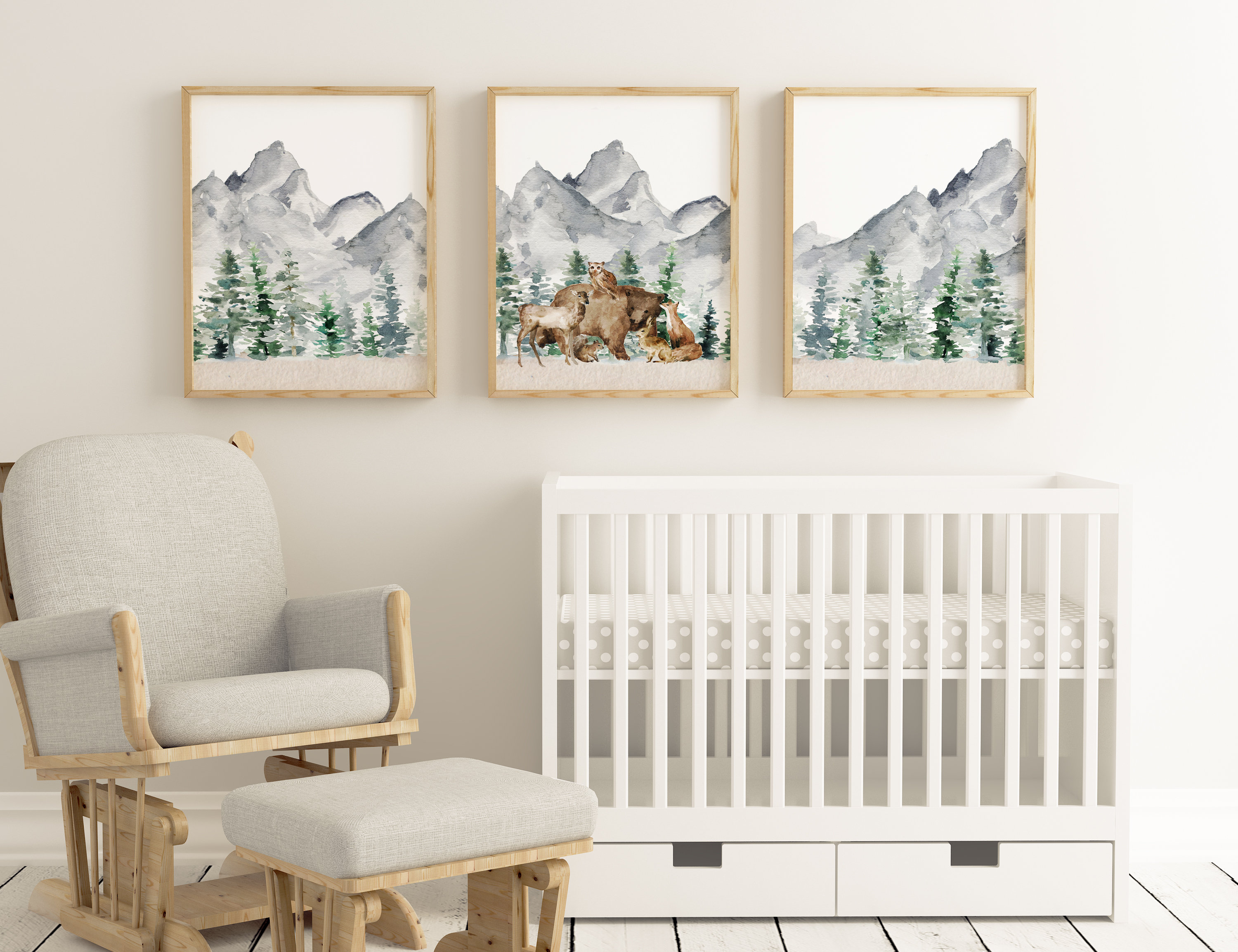 Boy Woodland Nursery Print Woodland Nursery Decor Boy Wall Etsy