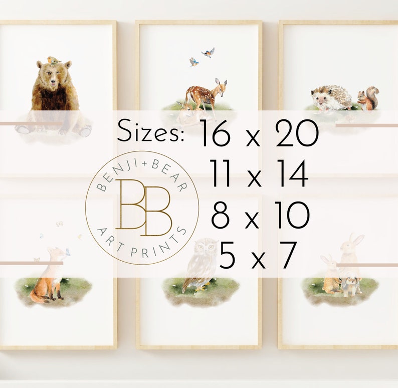 Woodland Nursery Prints Woodland Nursery Decor Vintage Wall Etsy