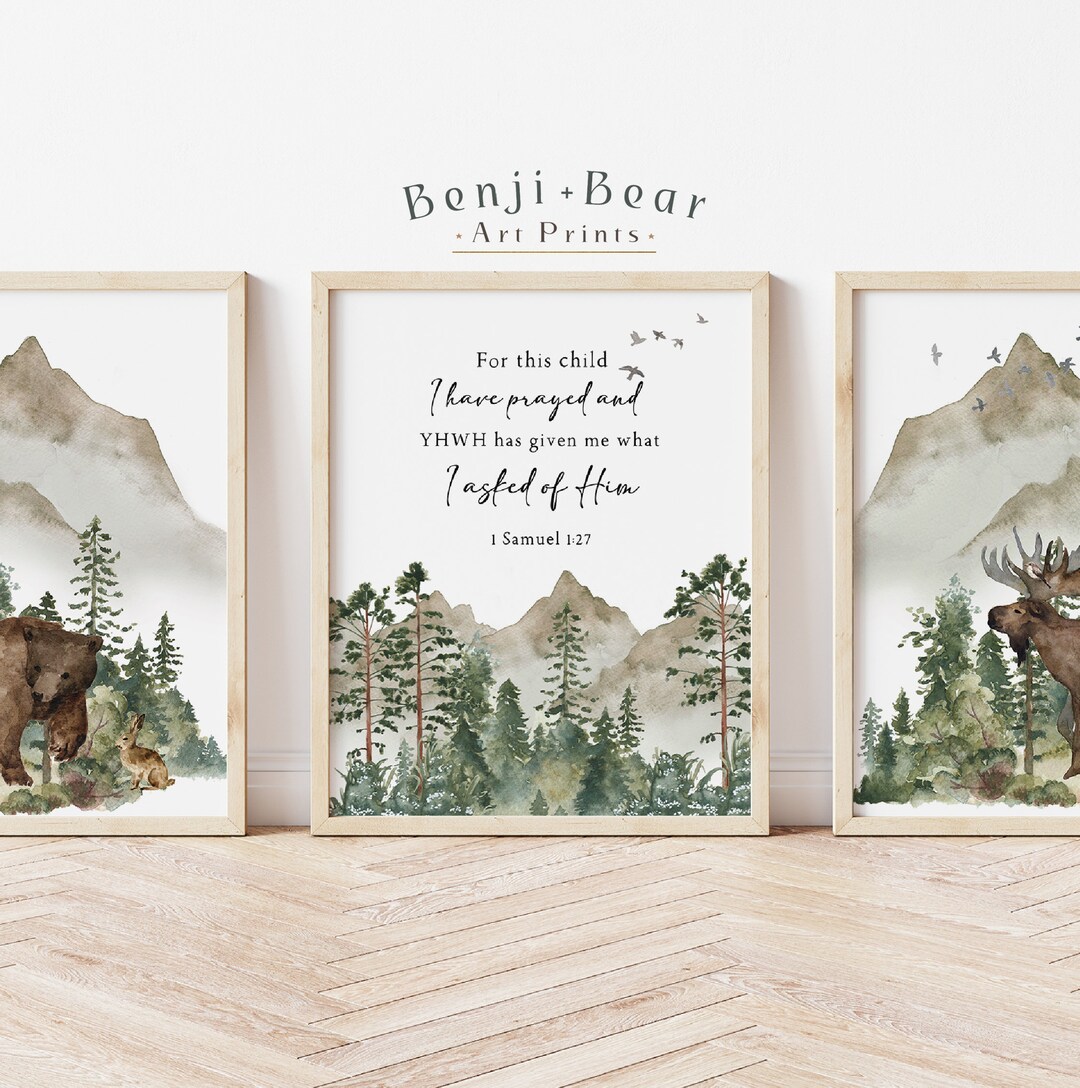 Bible Verse Nursery Wall Art, Inspirational Nursery Wall Art, Christian