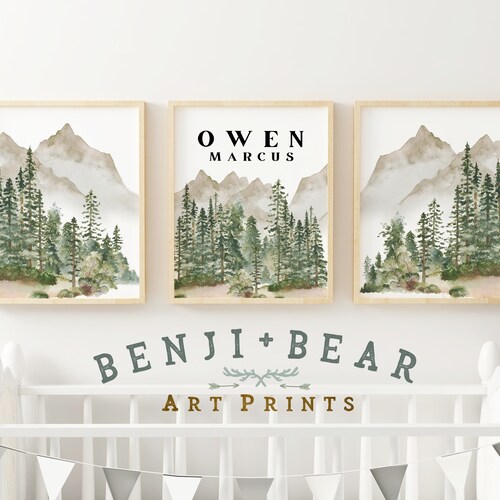Woodland Nursery Prints Boy Wall Art Nursery Wall Art Etsy