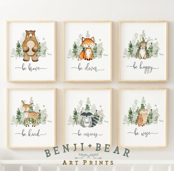 Woodland Nursery Prints Woodland Nursery Decor Forest Etsy