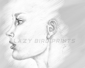 B&W mixed media print *Innocence*