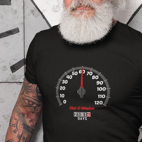 Oldometer 60th Birthday Shirt - Bday Gift for Men Old Car Guy Car Restorer Classic Car Owner