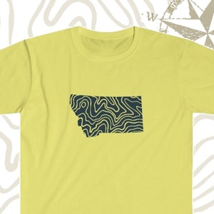 Topo Montana Camiseta / Mapa Topográfico Líneas Tee Senderismo Camping Aventura al aire libre
