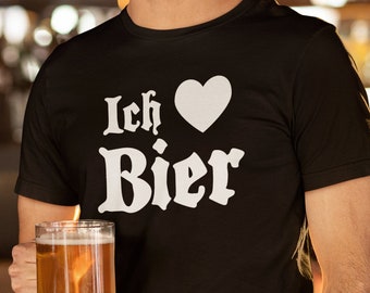 I Love Beer-T-shirt Ich Heart Bier grappig T-shirt Oktoberfest