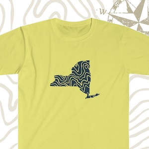 Topo New York T-Shirt / Topographic Map Lines Tee Wandern Camping Outdoor Abenteuer