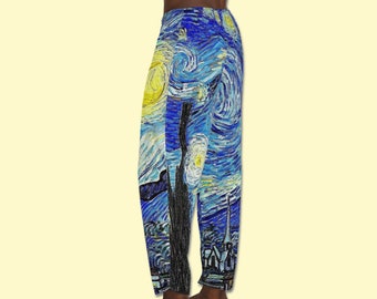 Starry Night Van Gogh Lounge Pants Pajamas / Fine Art Men's Casual Loungewear