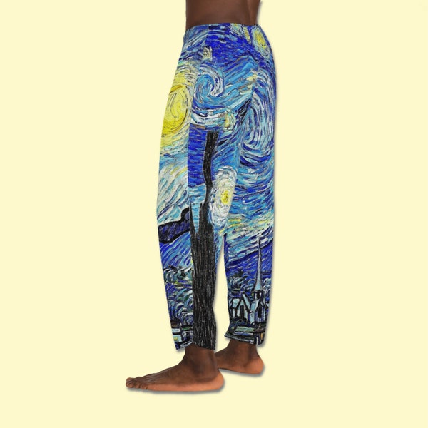 Starry Night Van Gogh Lounge Pants Pajamas / Fine Art Men's Casual Loungewear