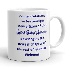 Neue amerikanische Bürger Kaffeebecher / Herzlichen Glückwunsch US-Bürgerschaft Geschenke für New Americans Kaffeetasse