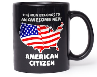 New American Citizen Black Coffee Mug Us Citizenship Gifts For New Americans Coffee Cup With Sayings And Quotes